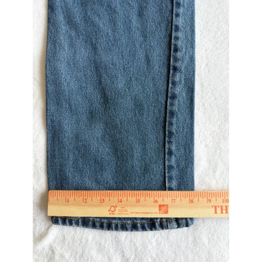 Levis 505 Mens Jeans 34x32 Regular Fit Medium Wash Blue Straight Leg Denim
